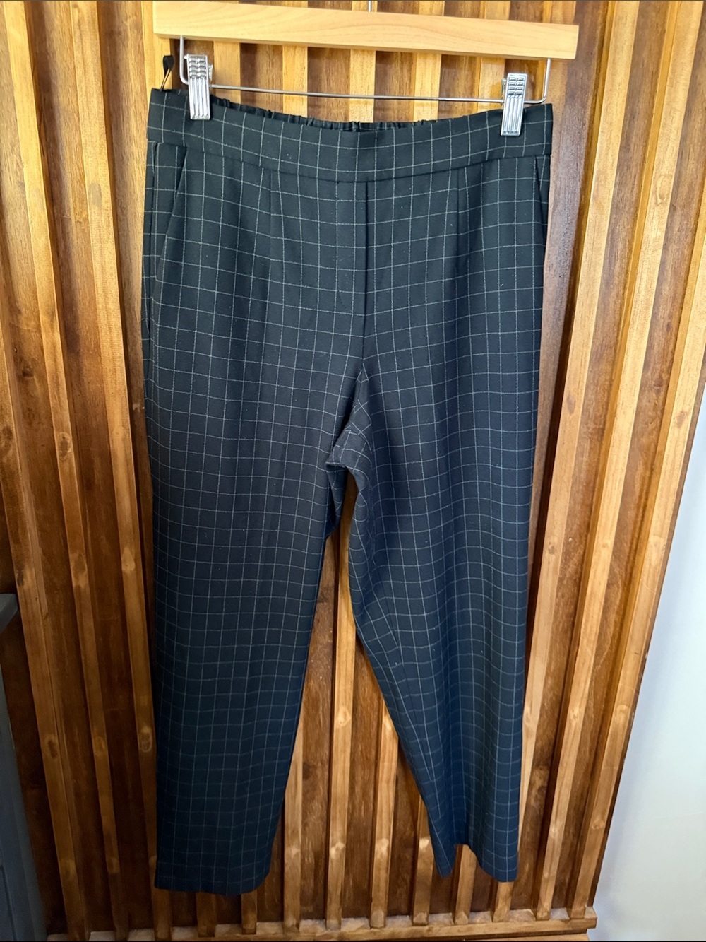 Artizia X Babaton Cohen Windowpane Cropped Flat Front Pull on Pants. 4